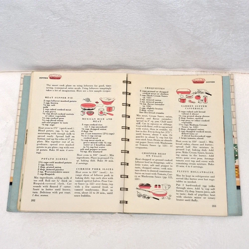 Vtg Betty Crocker's Good and Easy Cookbook 1954 1st Edition 3rd Printing Wire